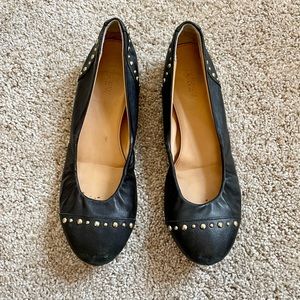 J Crew ballet flats size 7.5, black with golden studs